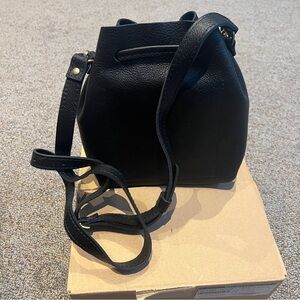 Portland Leather Black Small Bucket Bag